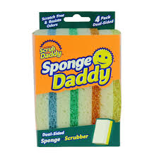 Sponge Daddy 4 Pack Dual Sided Sponge Scrubber from the UK - Best of British