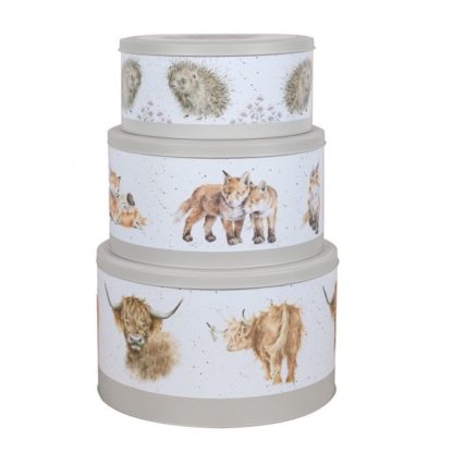 Wrendale Designs Cake Nest Tin Cow Fox Hedgehog