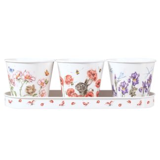 Wrendale Designs Floral Herb Pots and Tray