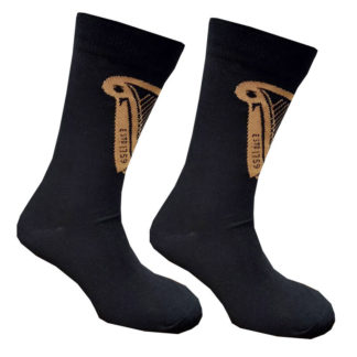 Official Guinness Harp Designed 2 Pack Socks In Guinness Can, Black Colour