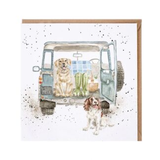 Wrendale Design Paws for a Picnic Labrador and Spaniel Greeting Card