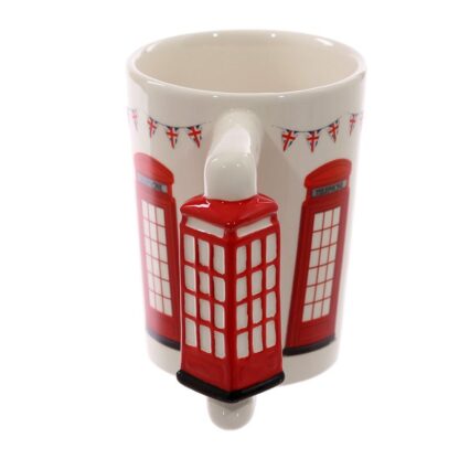 Red Telephone Box Ceramic Shaped Handle Mug with Decal