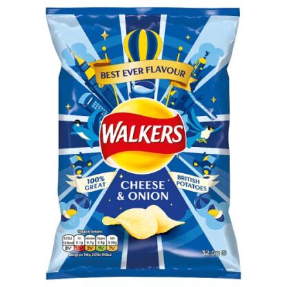 Walkers Cheese and Onion Crisps Best Before 23.08.25