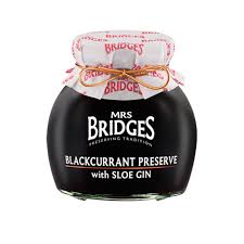 Mrs Bridges Blackcurrant Preserve with Sloe Gin