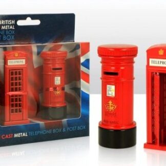 Die Cast Metal Red Telephone Box & Red Post Box set